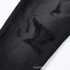 High Street Trendy Marka Pur Yeni Siyah Delici Yama Kot pantolon Beyaz öğütme elastik ince uyum ayakları ile kedi boncuklar