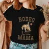 Rodeo mama tato krótkie rękawe pasujące pary thish miłośnicy o szyjka kamizelka tee TEE TOPS Ubrania 240328