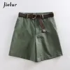 Jielur Shorts All-Match 4 Couleur unie Ses Shorts décontractés Femmes A-ligne Taille haute Slim Court Femme Chic S-XXL Dames Bas 30g3 #