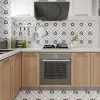 Stickers 10 PCS Of SelfAdhesive Black And White Tile Stickers 3D Waterproof NonSlip Kitchen Wallpaper DIY Floor Stickers Home Decoratio