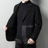 New Men's Fi Busin Casual Gentleman's Double-sided Wool Double-sided Coreano Noite Dr Oficiando Casamento Blazer b1pw #