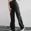 Pantalon Femme Femmes Cargo Élégant Taille Haute Multi Poche Pantalon Droit Pour Streetwear Fashionistas Casual