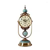 Horloges de table Vintage, accessoires de décoration de maison, bureau de luxe en alliage galvanoplastie, horloge de chevet créative