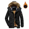 7xl Men Winter Warm Parkas Mens Fleece Detachable Hat Jacket Parkas Men Casual Cott Outdoor Fur Trench Padded Jackets Coats 937E#