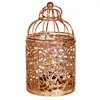 Candle Holders Durable Decorative European Style Plating Hanging Lantern Ornament Bird Cage Tea LightIron Craft Home Holder