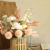 装飾的な花リアルタッチ人工花リアルなソフトシミュレーション植物シャンパン牡丹布ウェディングブーケの装飾生活