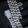 10 mm Moissanite Cuban Link łańcuch hip -hop drobnokrotny biżuteria 925 Srebrny naszyjnik Mężczyźni 14 -karatowe złoto