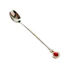 Coffee Scoops Food Grade 316 Stainless Steel Long Handle Mixing Spoon Girl Dessert Spoons Accessories Colored Gem