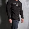 mens Gym Sporting Clothing Fi Bodybuilding T Shirt Running Sweatshirt Breathable Fitn Casual Male Lg Sleeve Tshirt w5JX#