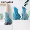 Rzeźby 1PC Naturalne kryształowe energię kamienne rzeźby w Trolleite Wolf Animal Figurines Prezent Ozdoby do dekoracji domu