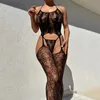 Noir Érotique Crotchl Lingerie Femmes Mesh Creux Babydoll Dr Costumes Sexy Dos Ouvert Baby Doll Bodystocking Porno Sous-Vêtements P5Ow #