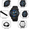 Wristwatches SKMEI Genuine Men's Electronic Watch Silicone Strap Three Time Stopwatch Timer Ring Alarm LED Luminous 24-Hour 2163