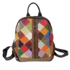 Bolsa feminina vintage colorida treliça emenda bolsa de ombro bolsas femininas mochilas de viagem 040224