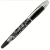 Ballpoint Pens Wholesale 5A Crystal On Top Rollerball Gel Pen Black And Sier Circle E M Roller Ball With Series Number Drop Delivery O Otdi1