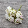 60 pcs Mini Silk Tea Rose Bud Artificial Rose Flower Bouquet Scrapbooking Festa de Casamento Decoração DIY Artesanal Falso Flor Artesanato 240322