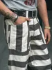 n Stock Horiztal Stripes Priser Pants Vintage Motorcycle Rider Overalls 54oH#