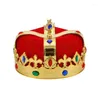 Beralar Geogrous Bejeweled King Crowns Prom Gösteri Performans aşaması için giyiniyor H9ED