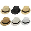 Berets British Hat For Adult Outdoor Camping Fishing Straw Weaving Fedoras Y1UA