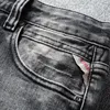 Fi Дизайнерские мужские джинсы высокого качества Ретро Темно-серые эластичные узкие рваные джинсы Мужские винтажные дизайнерские джинсовые брюки Hombre D6UN #