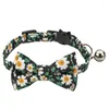 Vêtements pour chiens Chat Collier réglable pour animaux de compagnie Cloche Cravate Chats Chiot Floral Chaton Collier Collier Petits Colliers Accessoires