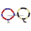 Con cuentas 2 unids / set Pulsera de cuentas de distancia magnética Pareja Amantes del corazón minimalista Pulseras de amistad a juego para mujeres Drop Dhgarden Dhdif