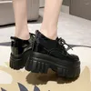 Casual Schoenen Hoog Platform Vrouwen Sneakers Lente Dikke Zool Papa Wandelen Dikke Vrouw Lederen Zapatos Mujer 10CM