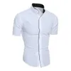 Grande Top de Verão Close-fitting Camisa de Verão Cor Sólida Resistente ao Desgaste Camisa de Verão Formal z75d #