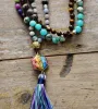 Halsband 108 pärlor malas helande natursten energi spirituell geometrisk hänge ångest halsband meditation yoga halsband smycken