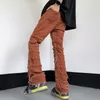 2023 Grunge Vêtements Y2K Streetwear Empilé Slim Jeans Pantalon évasé Hommes Noir Hip Hop Droite Femmes Lg Pantalon Pantal Homme A6C3 #