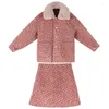 Robes de travail Hstar Gland Tweed Veste Asymétrique Perles Jupe Costume Piste Automne Printemps Femmes 2 Pièces Ensemble