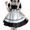 tjej svart söt lolita piga kostymer flickor kvinnor härlig piga cosplay kostym animati visa japanska outfit dr kläder r2fx#