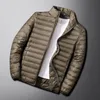 2023 Novo outono inverno homens gola leve jaqueta masculina pato branco para baixo casacos finos homens cor sólida casual outerwear h417 y7UA #