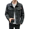 NYHETSENS Denimjacka Spring Autumn Hooded Wed Denim Jacket LG ärmar Hip Hop Mens Jeans Jacket Cowboy Coats Man Clothing U8Qm#