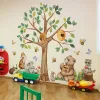Stickers Forest Animals Theme Bear Fox Squirrel Children's Wall Stickers for Kids Room Baby Room Decoration Wallpaper Wall Decals Nursery