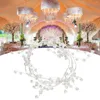 装飾的な花4PCSクリスタルビーズガーランド49.2インチの長さの透明なロマンチックなパーティーウェディングホリデー