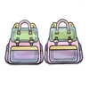 Gift Wrap Cute Schoolbag Shaped Candy Packing Bags Clear Plastic Stand Up Pouch Snack Gif Holographic Bag For Small Business