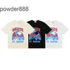 Rhude Windsurf Sail Surf Print alta qualidade fio duplo puro algodão casual camiseta de manga curta para homens e mulheres