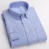 Men Classic Oxford LG Sleeve koszule lite w paski w kratę Busin odzież roboczą Dr Koszulka Wygodna swobodna standardowa koszula B9T6#