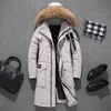 -30 graus inverno pato branco para baixo jaqueta homens manter quente LG engrossar casaco fi com capuz gola de pele blusão homens para baixo parka r9iA #