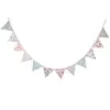 Decoração de festa rosa floral algodão bunting banner para meninas chique gasto aniversário de casamento