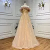 Party Dresses Serene Hill Blush Pink Sleeveless A Line Off Shoulder Beaded Luxury Feathers Evening Gowns For Women 2024 GLA71797