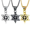 Chaînes Hip Hop Acier inoxydable Salomon Étoile de David Pendentif Israël Spirituel Amulette Collier de mascotte pour hommes femmes