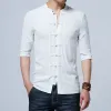 Abbigliamento tradizionale cinese per uomo mezza manica Cott Lino Camicie stile cinese Kung Fu Tai Chi Tang Suit Style Top D1yP #