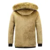 Gola de pele de inverno masculino Grosso Parkas quentes à prova de vento forrado de lã removível com capuz jaqueta masculina Cott Outwear casacos jaqueta casual p6Ji #