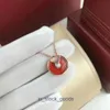 Top luxury fine designer jewelry Carter amulet necklace female 18k gold red chalcedony white fritillary lucky safety pendant collarbone chain 1to1 With Real Logo