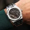 41 mm szkielet zegarek luksusowy automatyczny zegarek mechaniczny