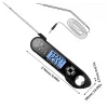 Gauges Foldable Food Thermometer Dual Probe Digital BBQ Kitchen Meat Kitchen Thermometer Liquid Water Oil Temperature Gauge Tools