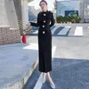 Casual Dresses Women's Elegant Slim Fashion 2024 Spring Dress Anti-Aging Long Sleeves Solid Color Bowknot Nice Clothes