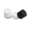 Storage Bottles 30 G 50 Empty Facial Cream Container Acrylic Black White Cosmetic Refillable Mask Scrub Jar 15 Pcs/lot