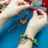 Party Dekoration DIY Perlen Armband Set mit Aufbewahrungsbox Weihnachtsgeschenk Acryl großes Loch Perlen Mädchen handgefertigte Schmuckherstellung Sets